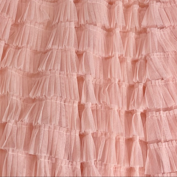 📌 L’ATISTE Chiffon Maxi Dress Multi-Tiered Pleated Ruffles Stretchy Bodice Lined - Picture 14 of 16